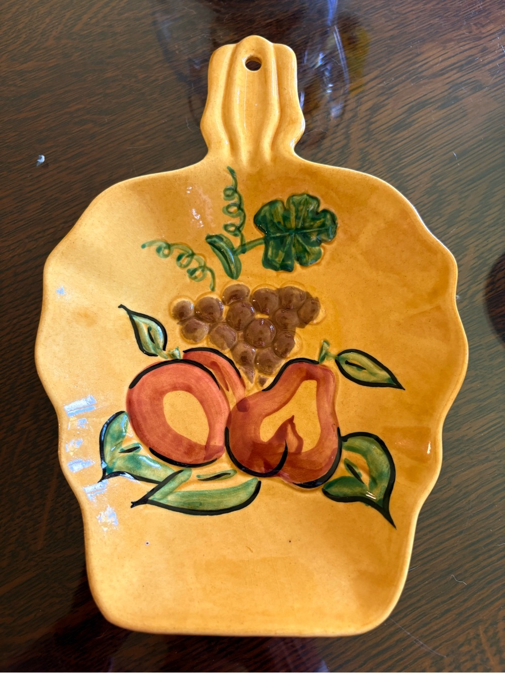 California Pottery Mustard Fruit Platter Wall Decor 10”